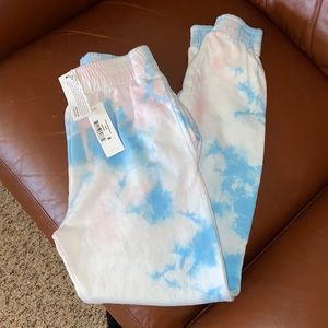 Frankies Bikinis Cotton candy tie-dye sweatpants.